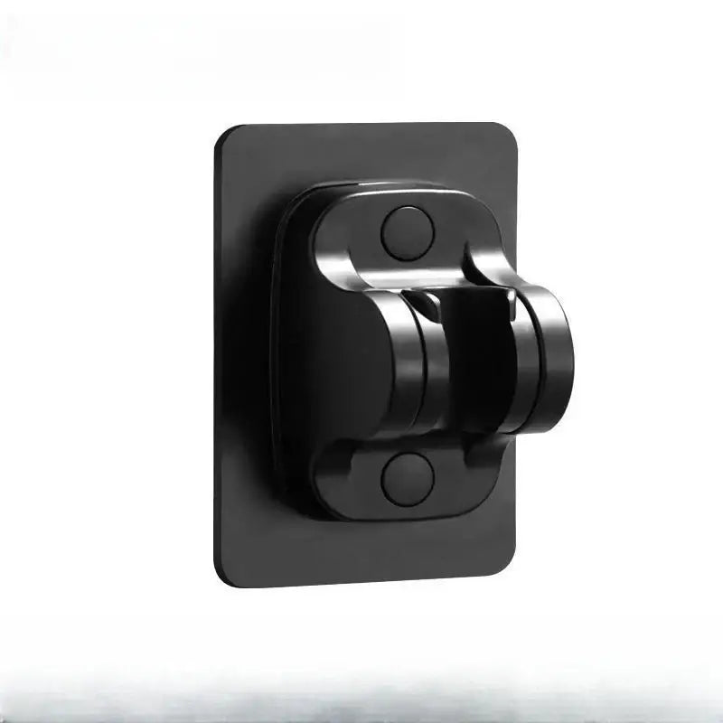 Modern silver and black adjustable shower holder bracket with black matte finish and metallic accents wall-mounted holder bracket