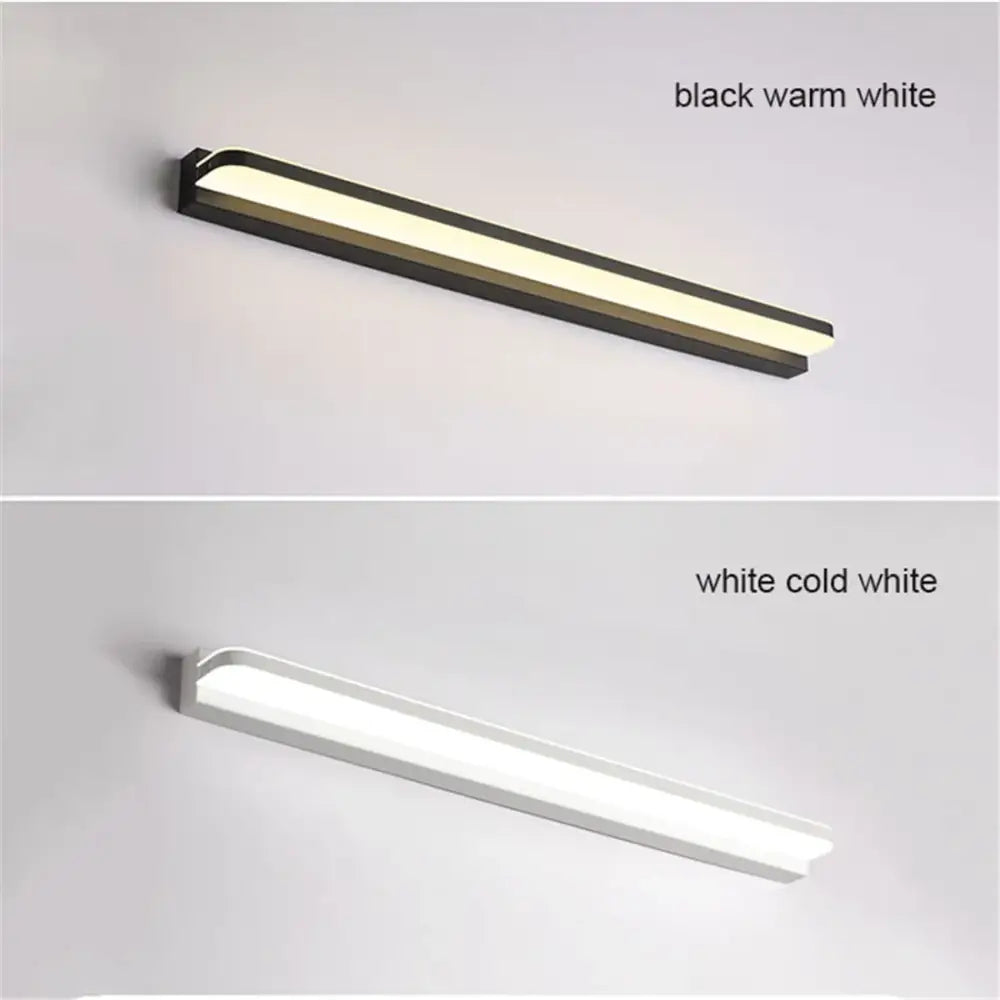 Modern silver and black led vanity light wall sconce with warm white or cold white led vanity light options