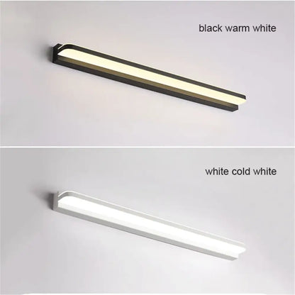 Modern silver and black led vanity light wall sconce with warm white or cold white led vanity light options
