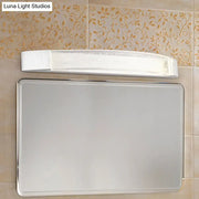 Modern silver-framed rectangular bathroom mirror with sleek minimalist design for wall mount bubble crystal 110v-120v vanity light