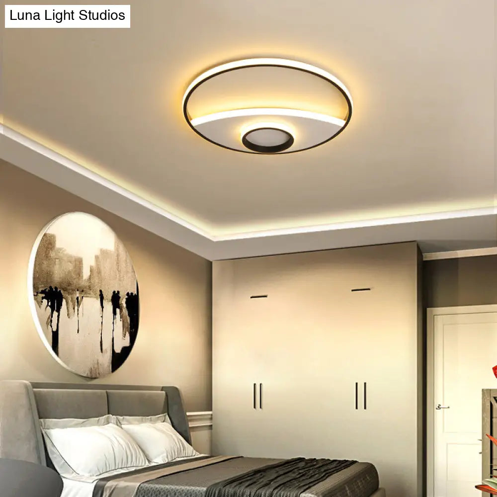 DecorBites™ DecorBites™ Modern Silver Circle Ceiling Fixture: Acrylic Flushmount Lights in Warm/White – 16"/19.5"/23.5