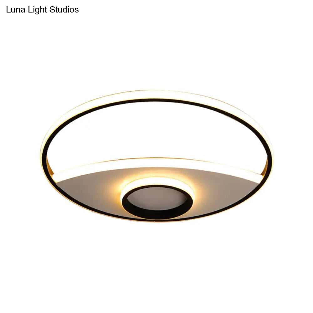 DecorBites™ DecorBites™ Modern Silver Circle Ceiling Fixture: Acrylic Flushmount Lights in Warm/White – 16"/19.5"/23.5