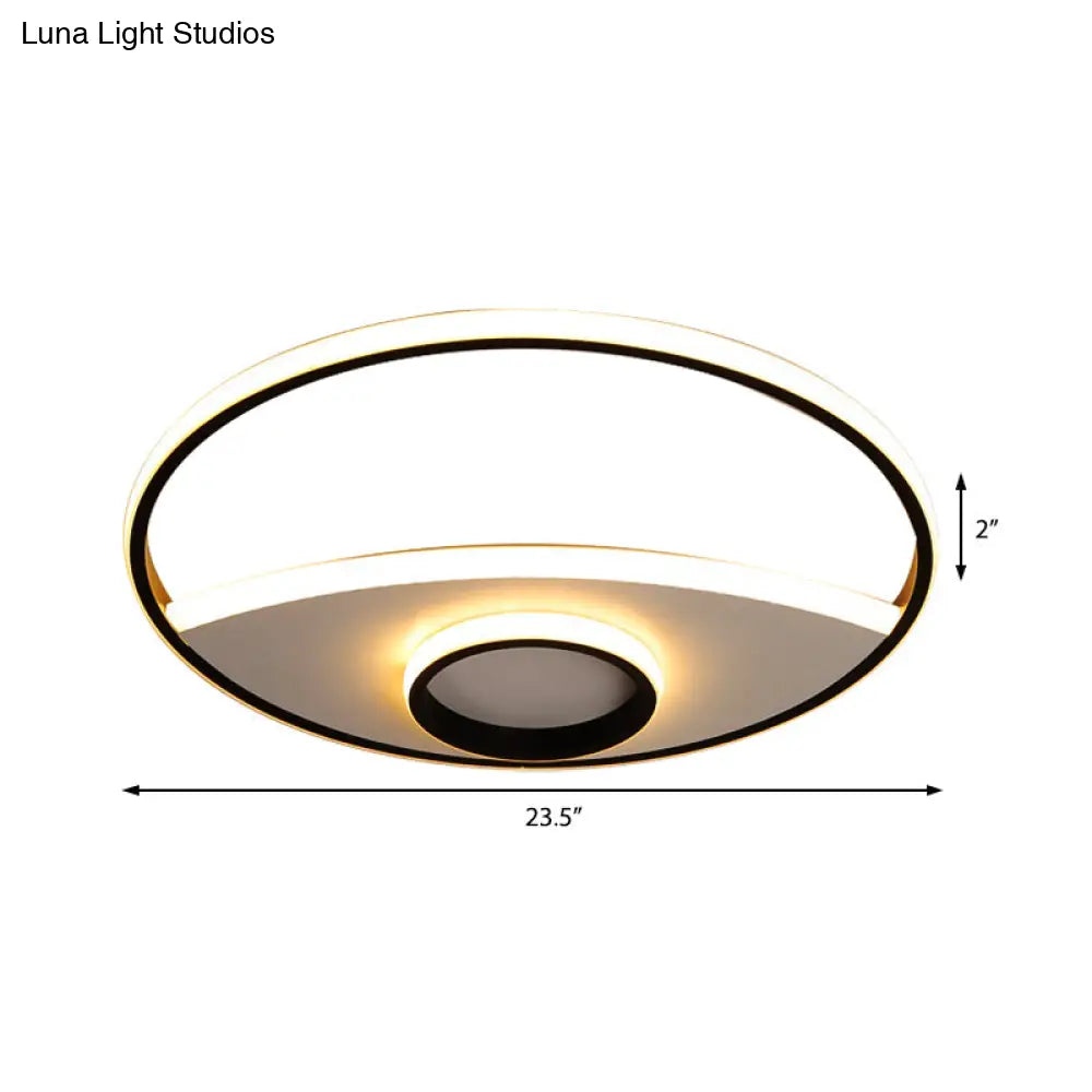 DecorBites™ DecorBites™ Modern Silver Circle Ceiling Fixture: Acrylic Flushmount Lights in Warm/White – 16"/19.5"/23.5