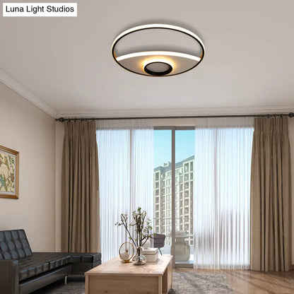 DecorBites™ DecorBites™ Modern Silver Circle Ceiling Fixture: Acrylic Flushmount Lights in Warm/White – 16"/19.5"/23.5