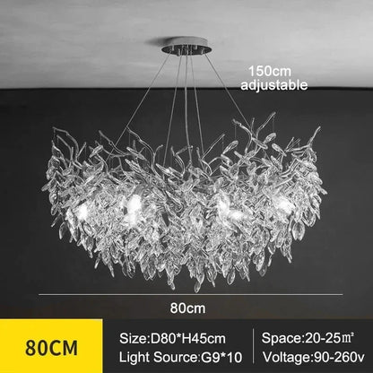 Modern Silver Crystal Chain Pendant Chandelier - Decorbites