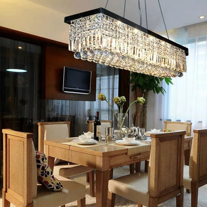 Modern Silver Crystal Chain Pendant Chandelier - Decorbites
