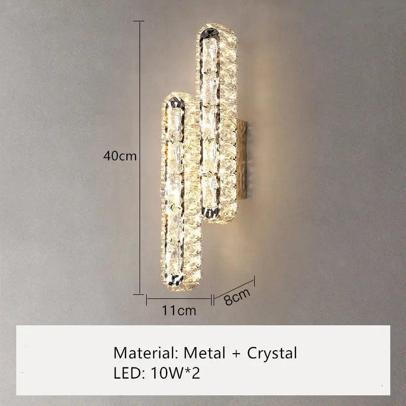 Modern silver cactus-shaped wall lamp crafted from metal and crystal with two 10w led lights for decorbites crystal led wall decor