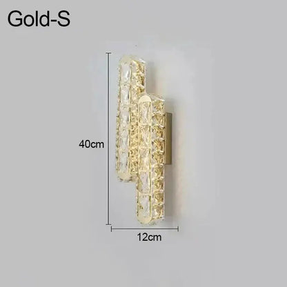 Modern silver crystal led wall lamp featuring a gold finish with clear crystal accents for decorbites crystal led wall decor