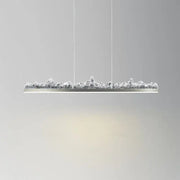 Modern silver pendant light with frosted textured glass resembling snow covered trees for kitchen island decorbites iceberg