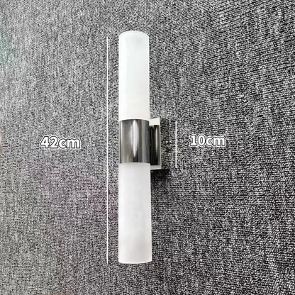 Modern silver gold and black led wall lamp with frosted glass shades and polished chrome accent for bedroom decorbites led wall