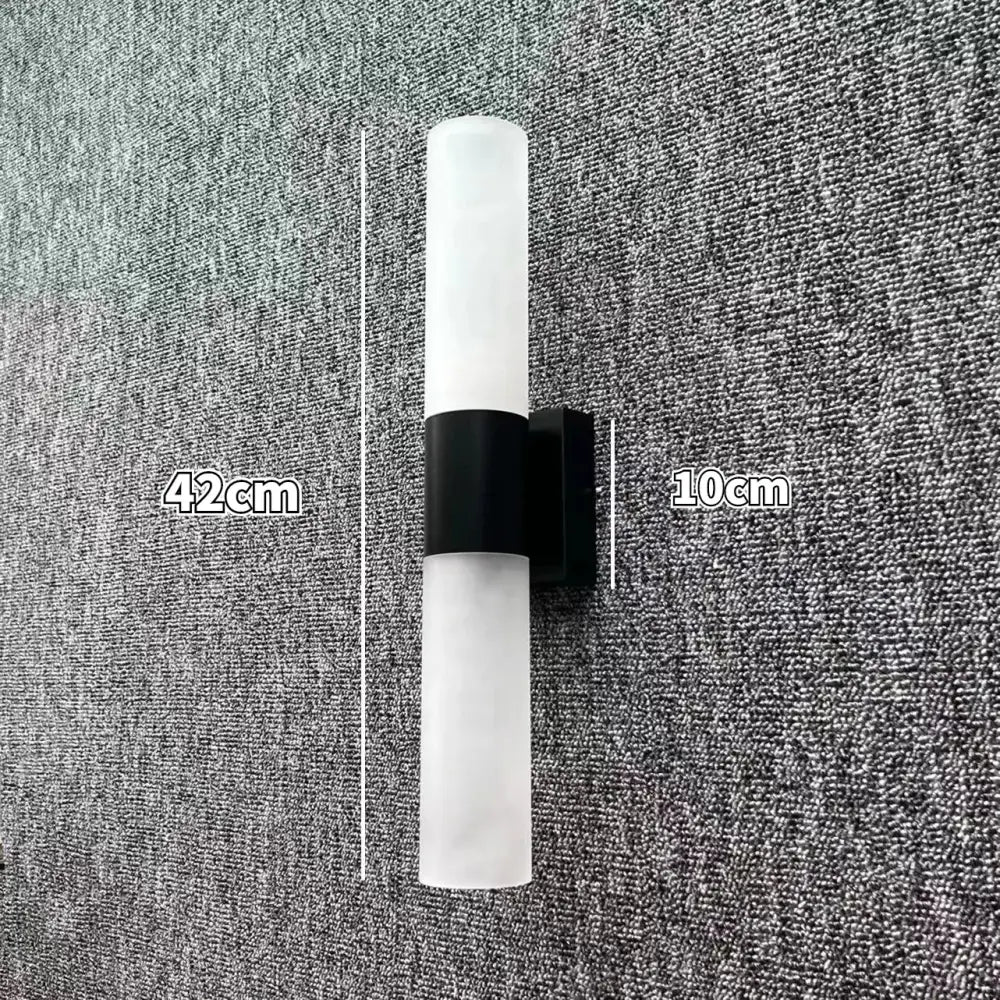 Modern silver gold and black led wall lamp with frosted glass cylinder and black metal bracket for decorbites led wall decor