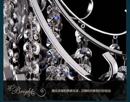 Modern silver and gold decorbites crystal chandelier with chrome finish and cascading faceted beads pendant light