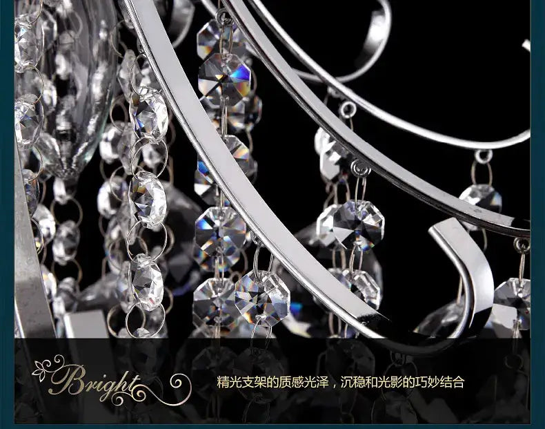 Modern silver and gold decorbites crystal chandelier with chrome finish and cascading faceted beads pendant light