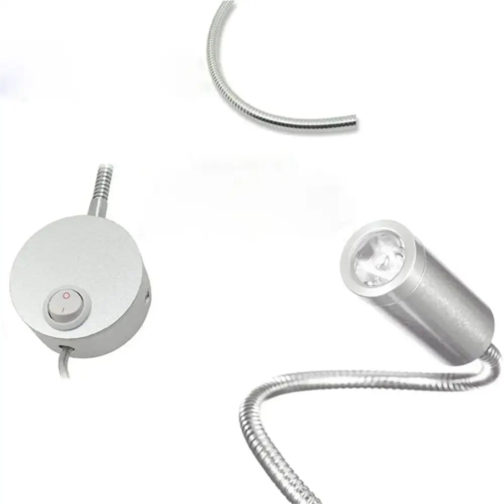 Modern silver adjustable gooseneck led wall light reading lamp with cylindrical head for bedroom decorbites led wall use