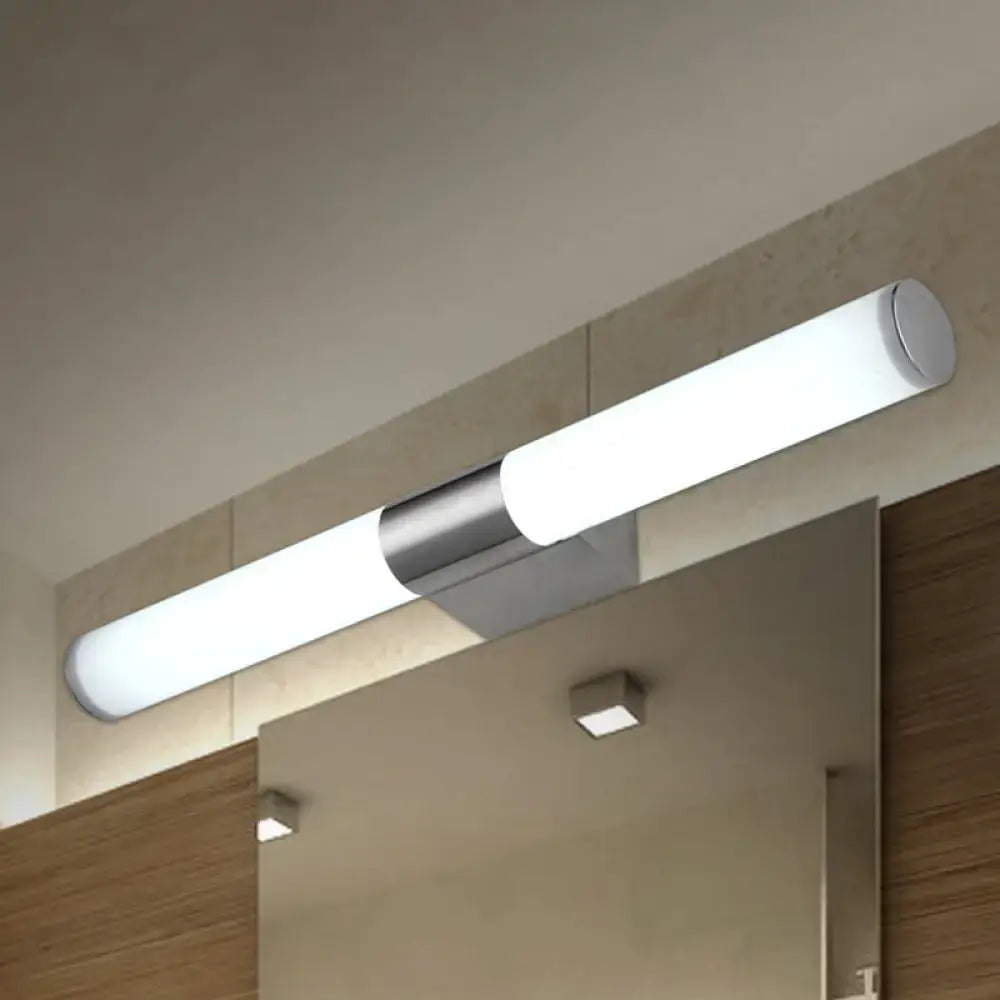 Modern silver led wall light bathroom chrome sconce with brushed stainless steel and white led light maximum bulb wattage