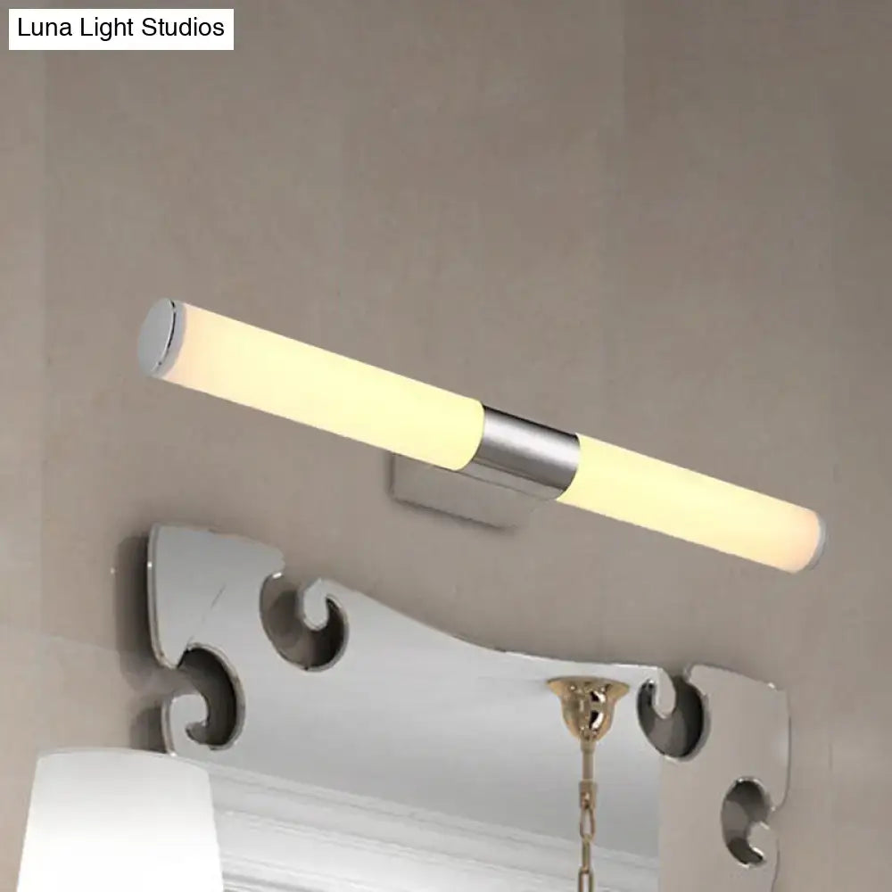 Modern silver led wall light with sleek chrome finish and warm white illumination for bathroom maximum bulb wattage use