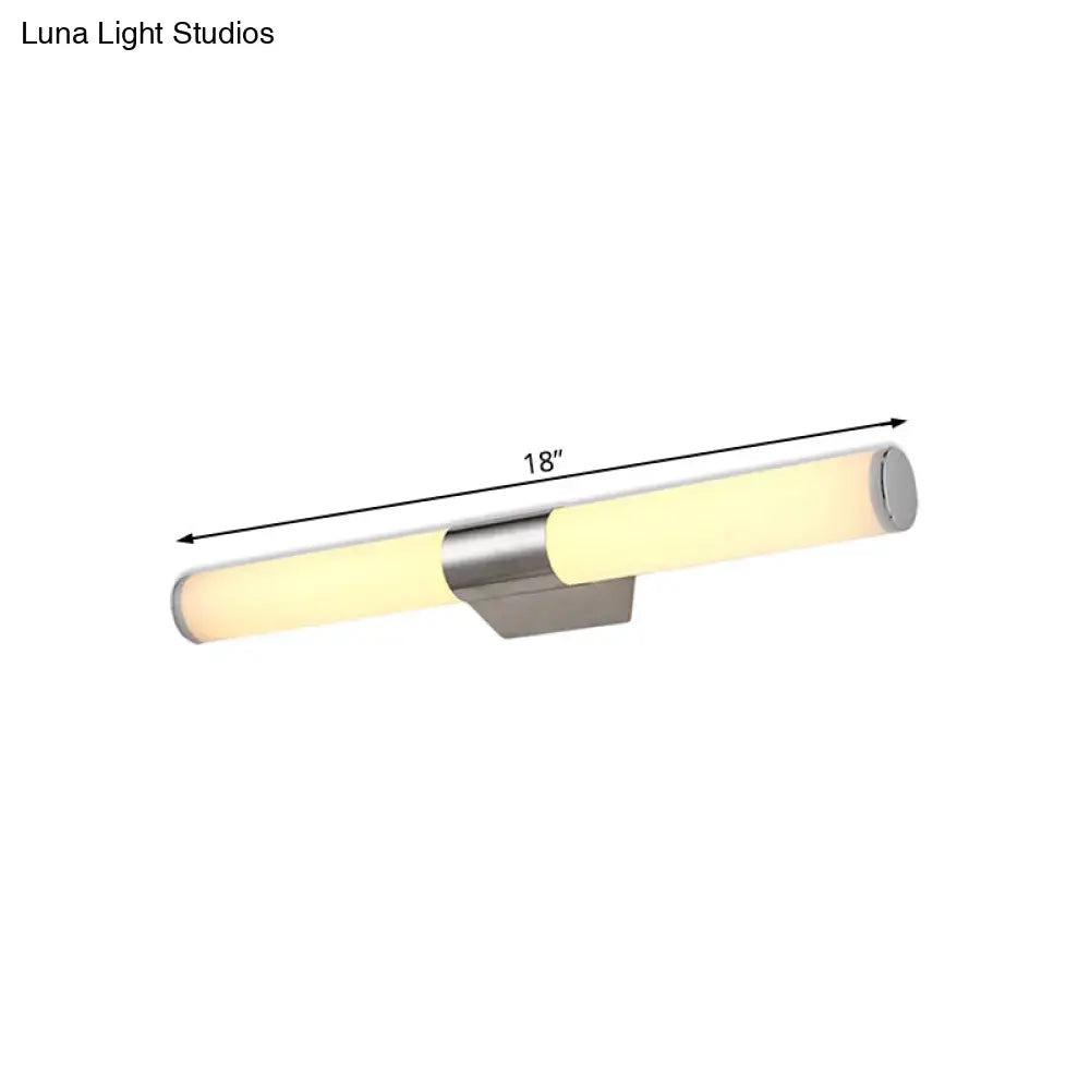 Modern silver led wall light with brushed nickel finish and warm illumination for bathroom maximum bulb wattage use