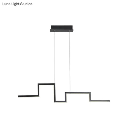 Black grey decorbites linear kitchen island led pendant light with geometric design and sleek metallic cords
