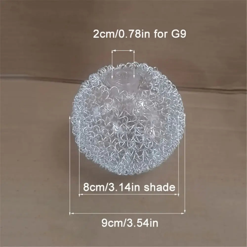 Modern silver mesh decorbites glass lampshade made of interwoven metal wires for living room light cover