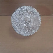 Modern silver mesh decorbites glass lampshade spherical light fixture with clear plastic base for living room use