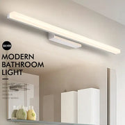 Modern silver minimalist vanity wall light with sleek design for bathroom vanity wall lighting