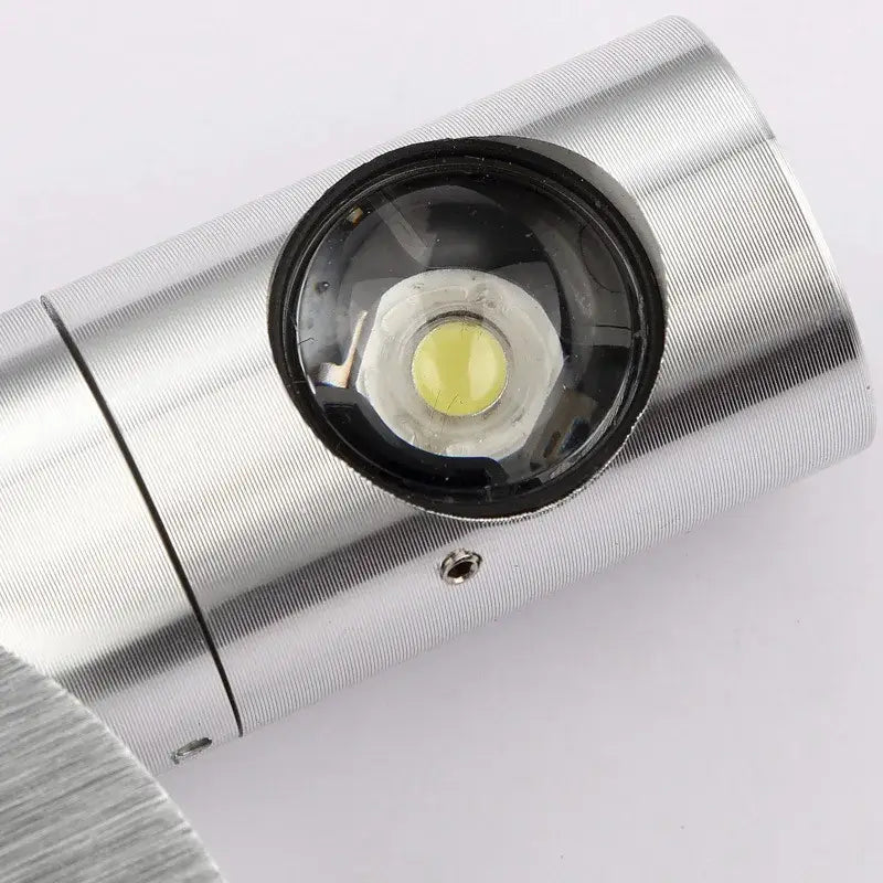 Modern silver rotatable wall lamp with dual adjustable spotlights and brushed metal finish LED decorbites wall lamp