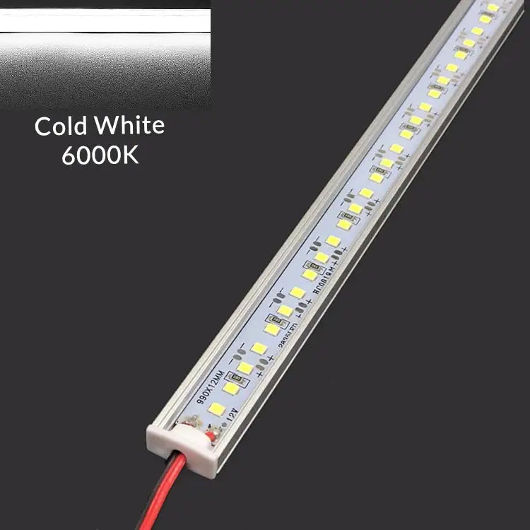 Modern silver u-shape led bar strip light with cold white 6000k leds and aluminum casing for kitchen under cabinet use