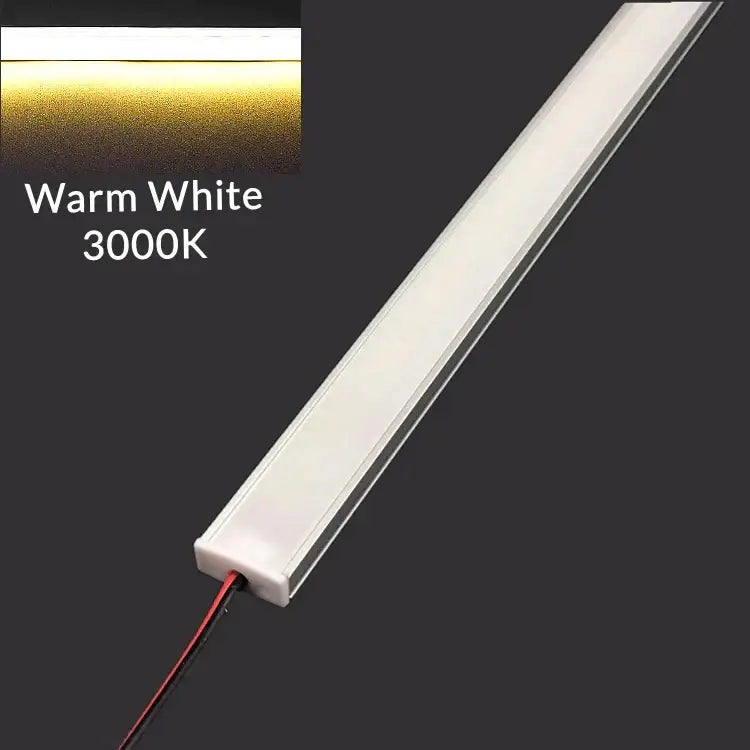 Modern silver u-shape led bar strip light with warm white leds and aluminum housing for kitchen under cabinet use