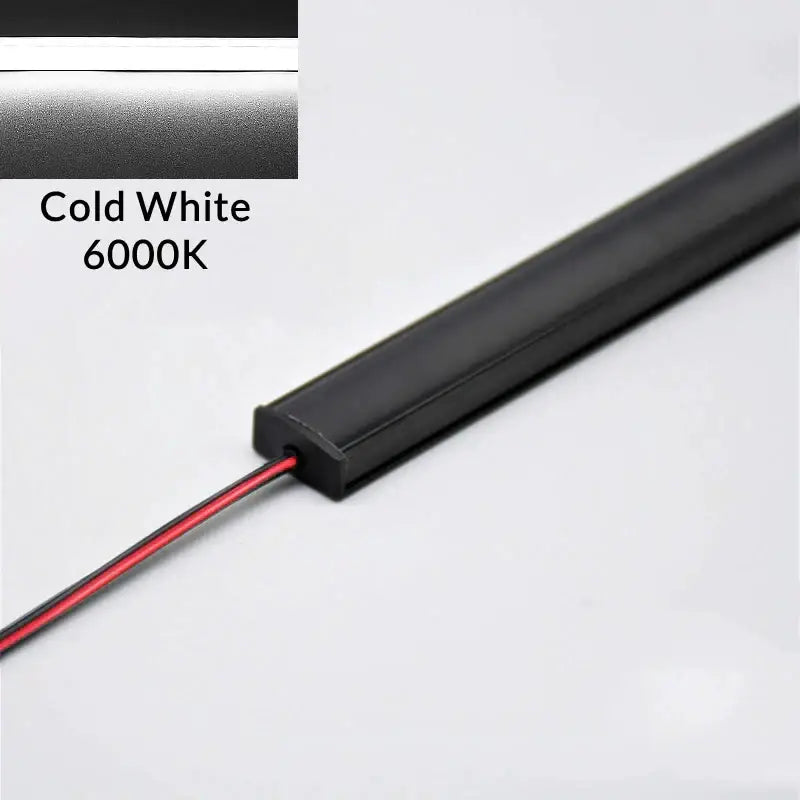 Modern silver u-shape led bar strip light with black rectangular design and cold white 6000k illumination for kitchen use