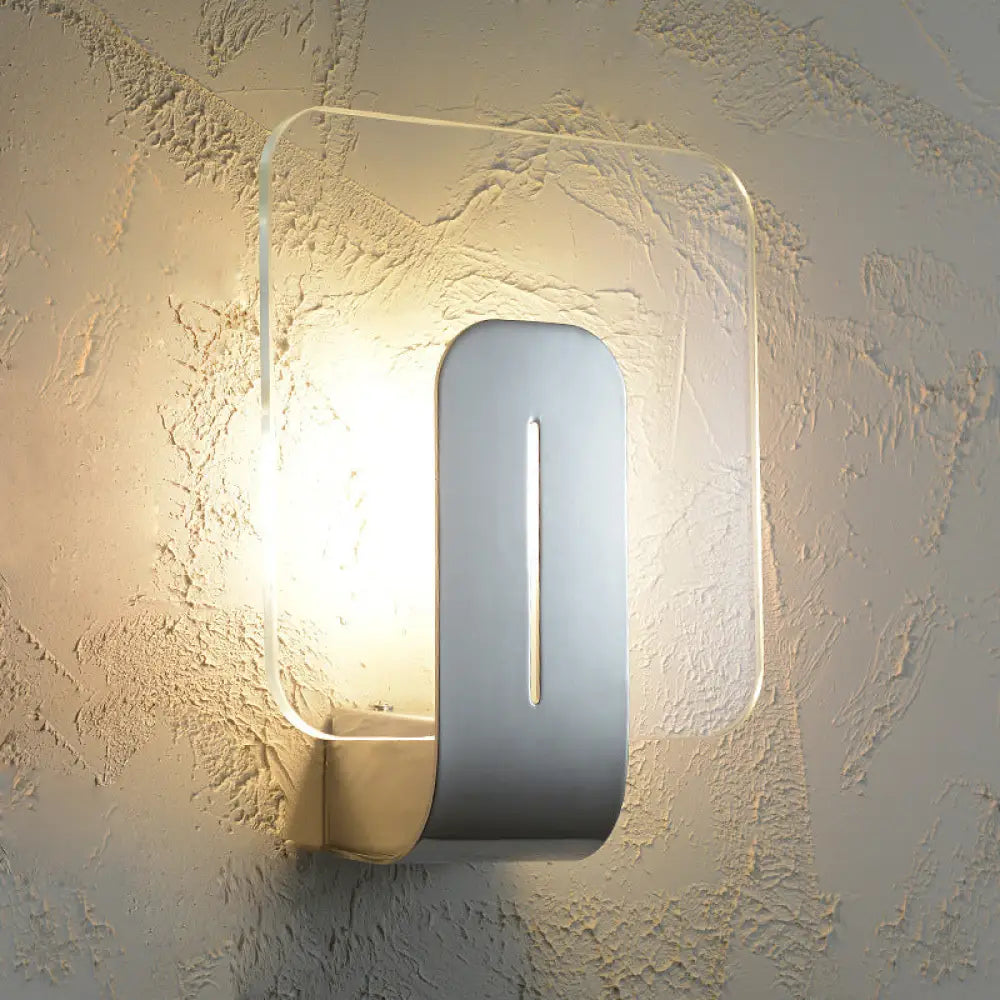 DecorBites™ DecorBites™ Modern Silver Wall Mounted Sconce Light for Bathroom with Clear Glass Shade