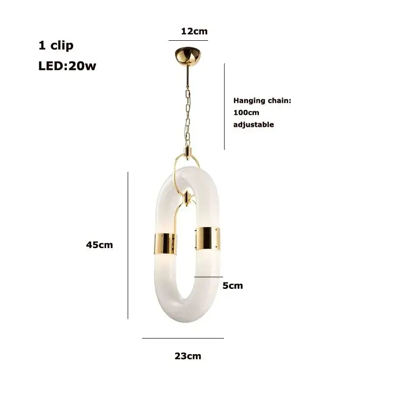 A modern gold chain chandelier with white translucent glass and gold-toned metal accents for dining room decorbites crystal gold
