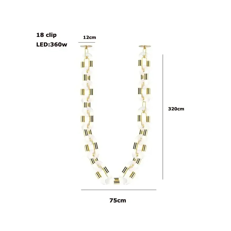 Modern silver and white crystal gold chain chandelier with 320cm gold chain clips and glass orbs for dining room decorbites crystal gold