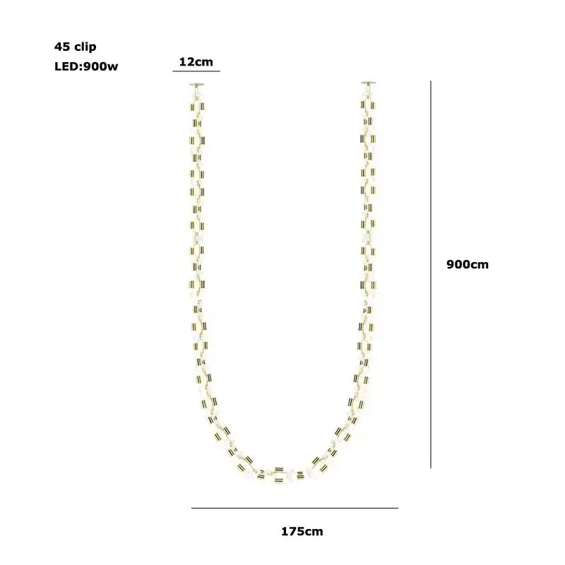 A 90cm led string light with white and metallic silver segments for modern decorbites crystal gold chain chandelier