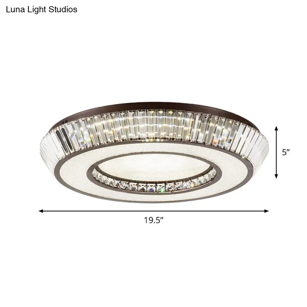 DecorBites™ DecorBites™ Modern Simple Crystal Block LED Coffee Flush Mount Lighting for Living Room