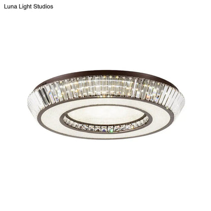 DecorBites™ DecorBites™ Modern Simple Crystal Block LED Coffee Flush Mount Lighting for Living Room