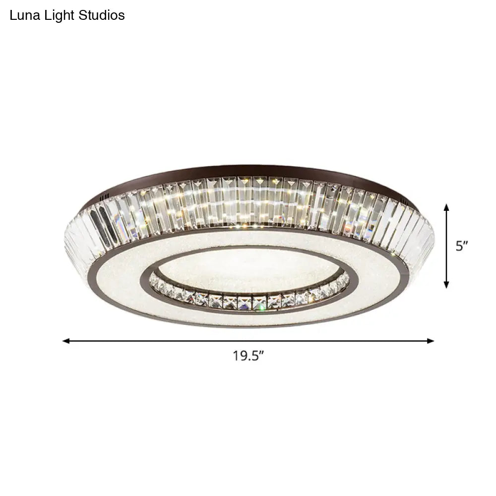 DecorBites™ DecorBites™ Modern Simple Crystal Block LED Coffee Flush Mount Lighting for Living Room