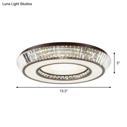 DecorBites™ DecorBites™ Modern Simple Crystal Block LED Coffee Flush Mount Lighting for Living Room