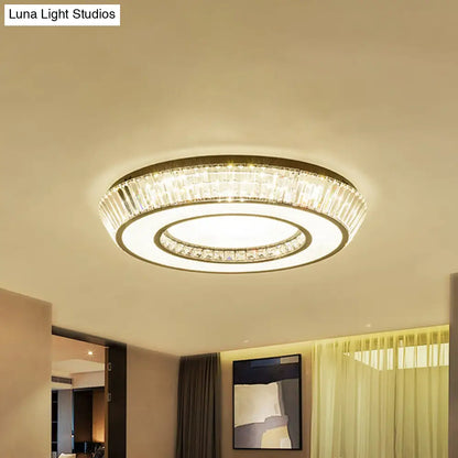DecorBites™ DecorBites™ Modern Simple Crystal Block LED Coffee Flush Mount Lighting for Living Room