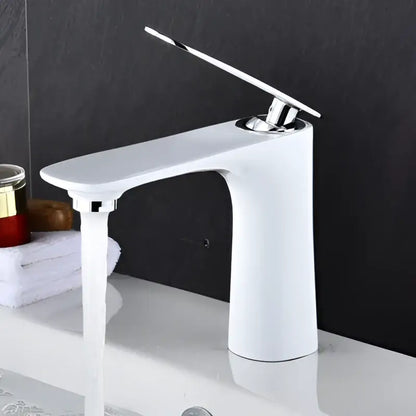 Modern single handle white ceramic basin faucet with sleek minimalist design and polished chrome handle by decorbites basin faucet