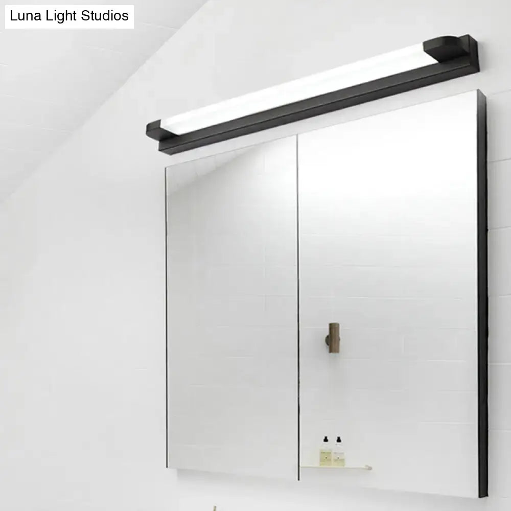 Modern black-framed bathroom mirror cabinet with integrated warm white led lighting in black white 110v-120v design