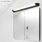 Modern black-framed bathroom mirror cabinet with integrated warm white led lighting in black white 110v-120v design