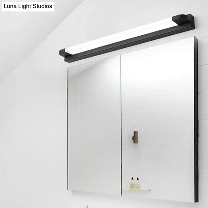 Modern black-framed bathroom mirror cabinet with integrated warm white led lighting in black white 110v-120v design