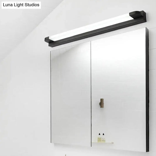 Modern black-framed bathroom mirror cabinet with integrated warm white led lighting in black white 110v-120v design