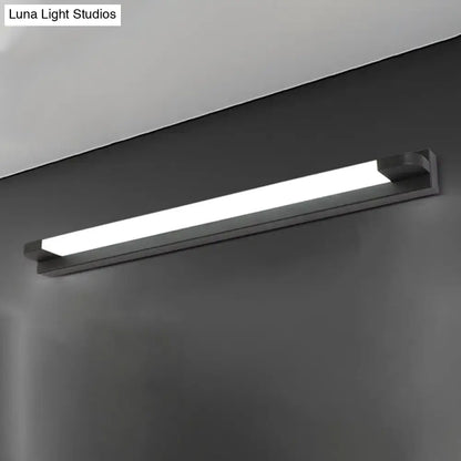 Modern slim led bathroom vanity light black and white with sleek rectangular design frosted glass diffuser warm white 110v-120v