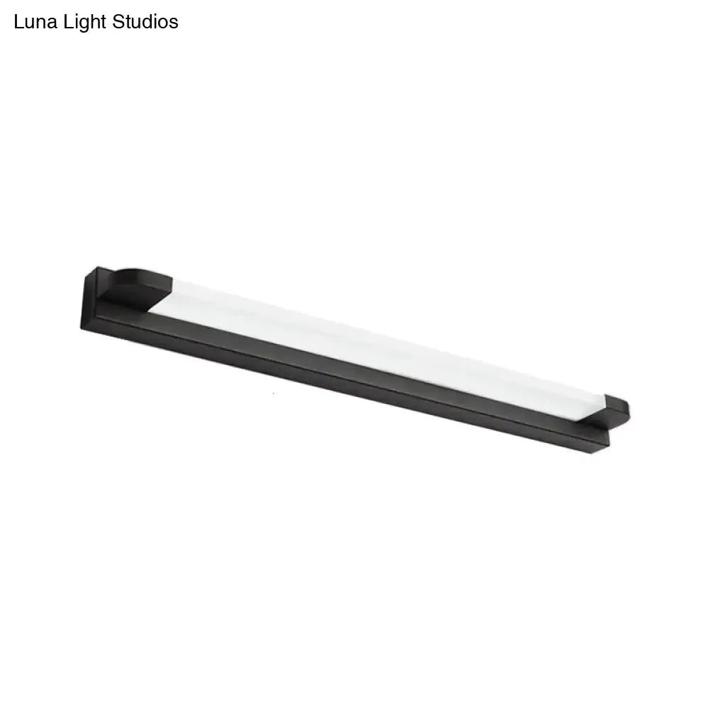 Black modern led wall sconce with sleek rectangular design and frosted glass diffuser for black white warm white 110v-120v use