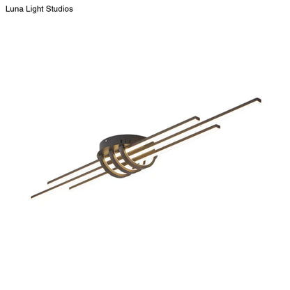 DecorBites™ DecorBites™ Modern Slim Linear Flush Light Fixture - White/Black LED Acrylic Ceiling Lamp