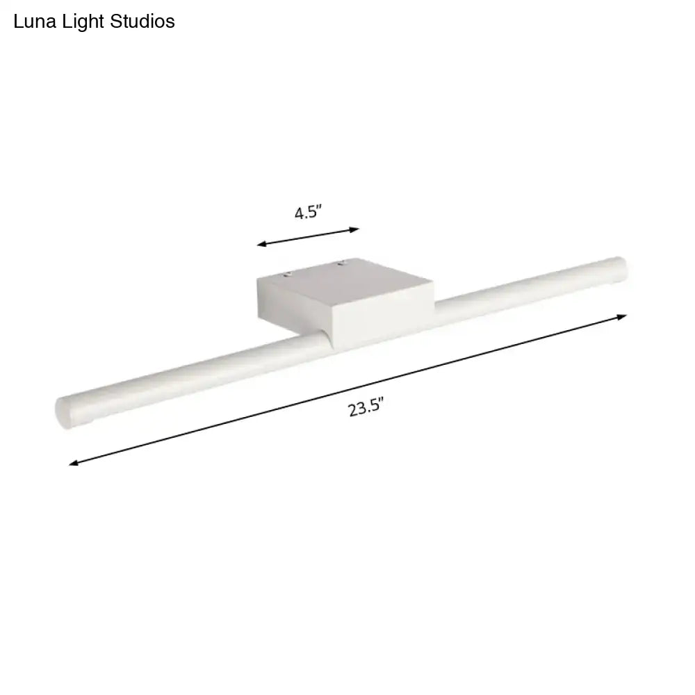 Modern slim white warm light fixture wall mounted 23.5 by 4.5 inches ideal for bathroom warm light sconce