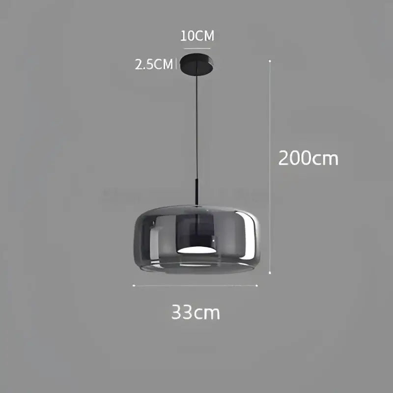 Modern smoked glass bowl chandelier dining room pendant light with sleek cylindrical design and chrome hardware