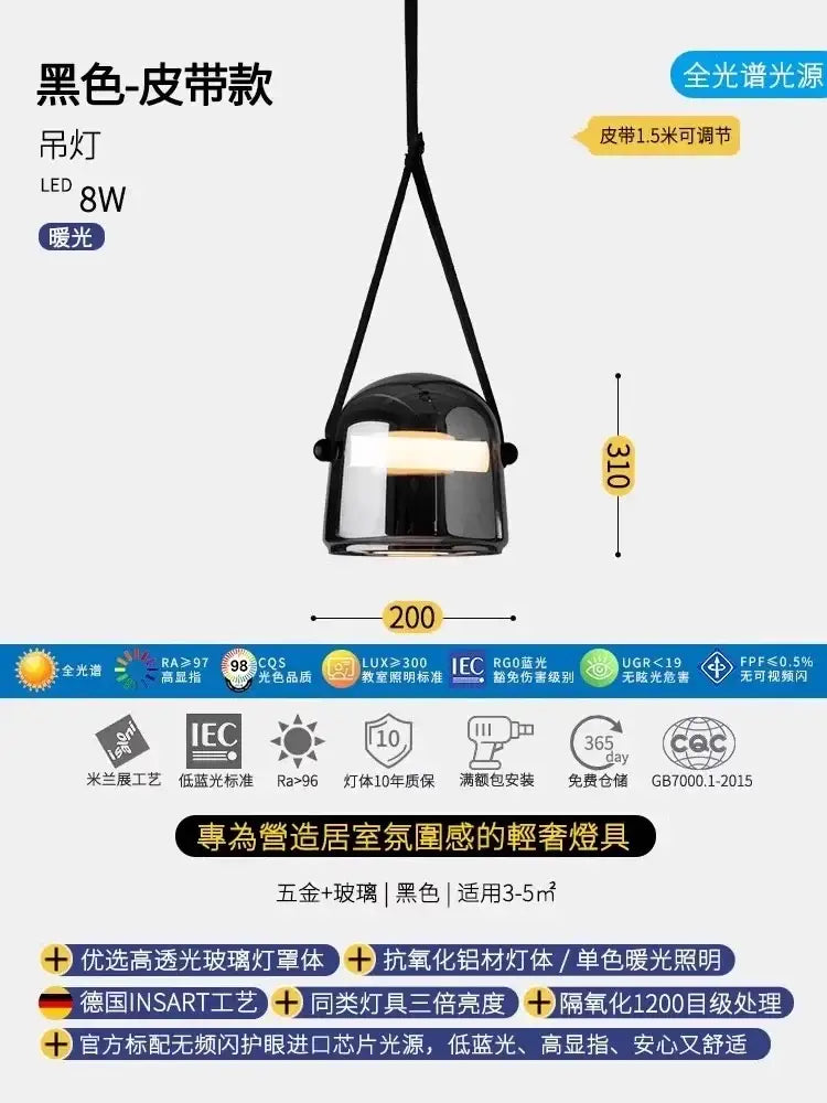 Modern smoked black glass pendant lights with sleek design and led lighting ideal for bedroom pendant lights