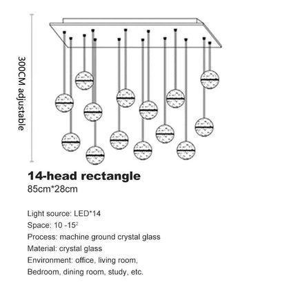 Modern Spiral Crystal Ball Staircase Pendant Chandelier - Decorbites